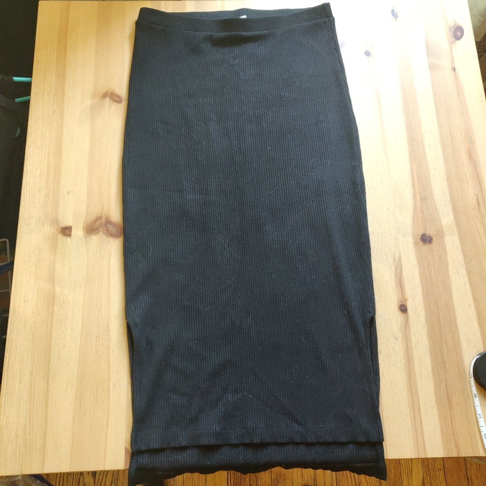 Amour Vert Black Ribbed Skirt